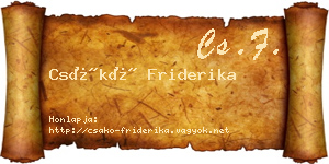 Csákó Friderika névjegykártya